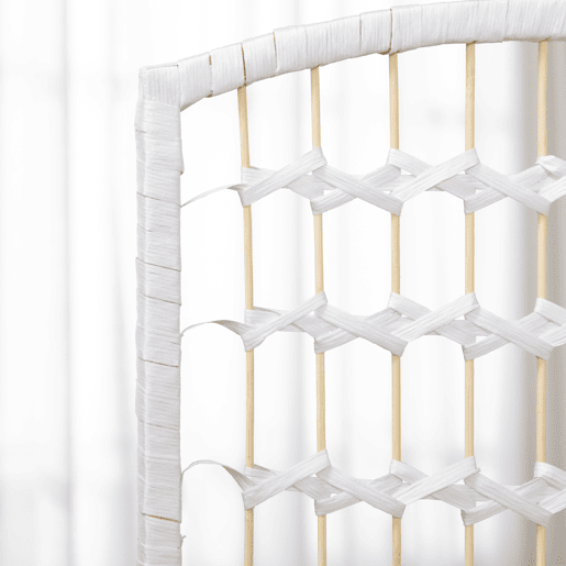 HOMCOM Biombo Dobrável de 3 Painéis, 120x170 cm, Separador de Ambientes em Corda de Papel, Estrutura de Madeira, Decoração para Quarto e Sala, Branco