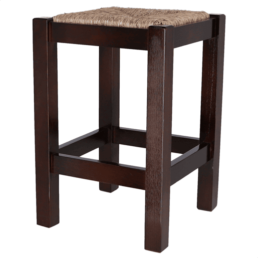 Low Rustic Sidewalk, fabricada em madeira, acabamento em nogueira, 32,5x32.5x48.5 cm
