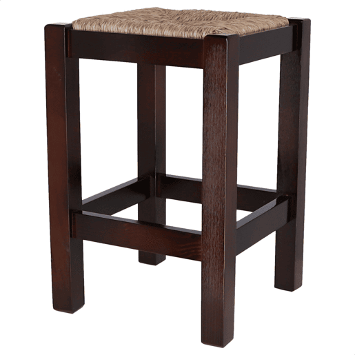 Low Rustic Sidewalk, fabricada em madeira, acabamento em nogueira, 32,5x32.5x48.5 cm