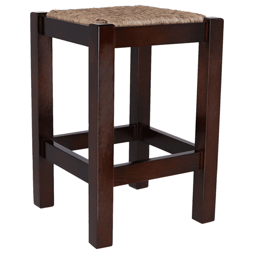 Low Rustic Sidewalk, fabricada em madeira, acabamento em nogueira, 32,5x32.5x48.5 cm