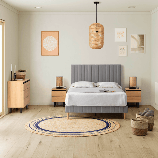 Cabeceira estofada Eris 90x60 cm cinza claro