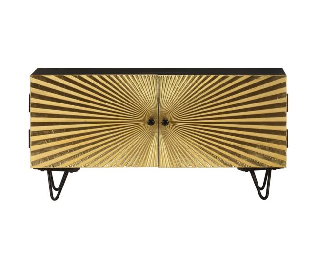 Mueble de tv de madera maciza de mango 90x30x45 cm