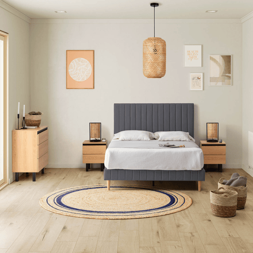 Cabeceira estofada Eris 90x60 cm cinza escuro