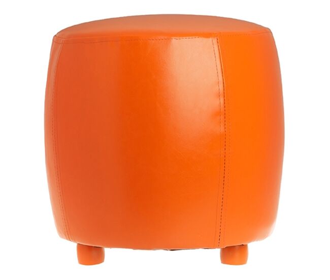 Pouf roll | taburete de estilo moderno de piel sintética y fácil limpieza (color: naranja)