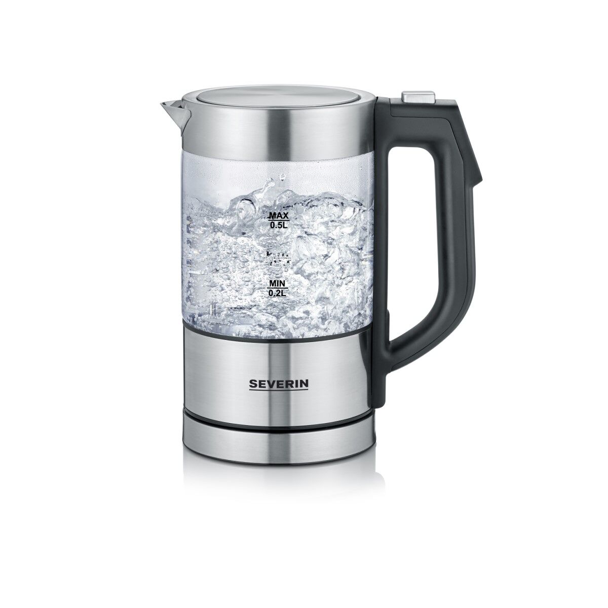 Hervidor de agua Severin WK 3458 0,5 L. Acero / Cristal 1.100 W