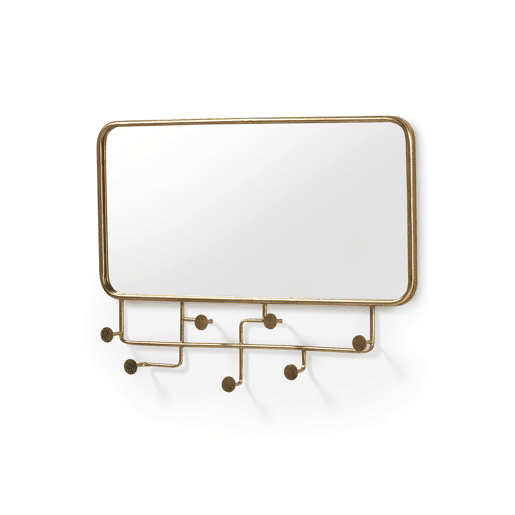 Espejo De Pared De Metal Dorado
