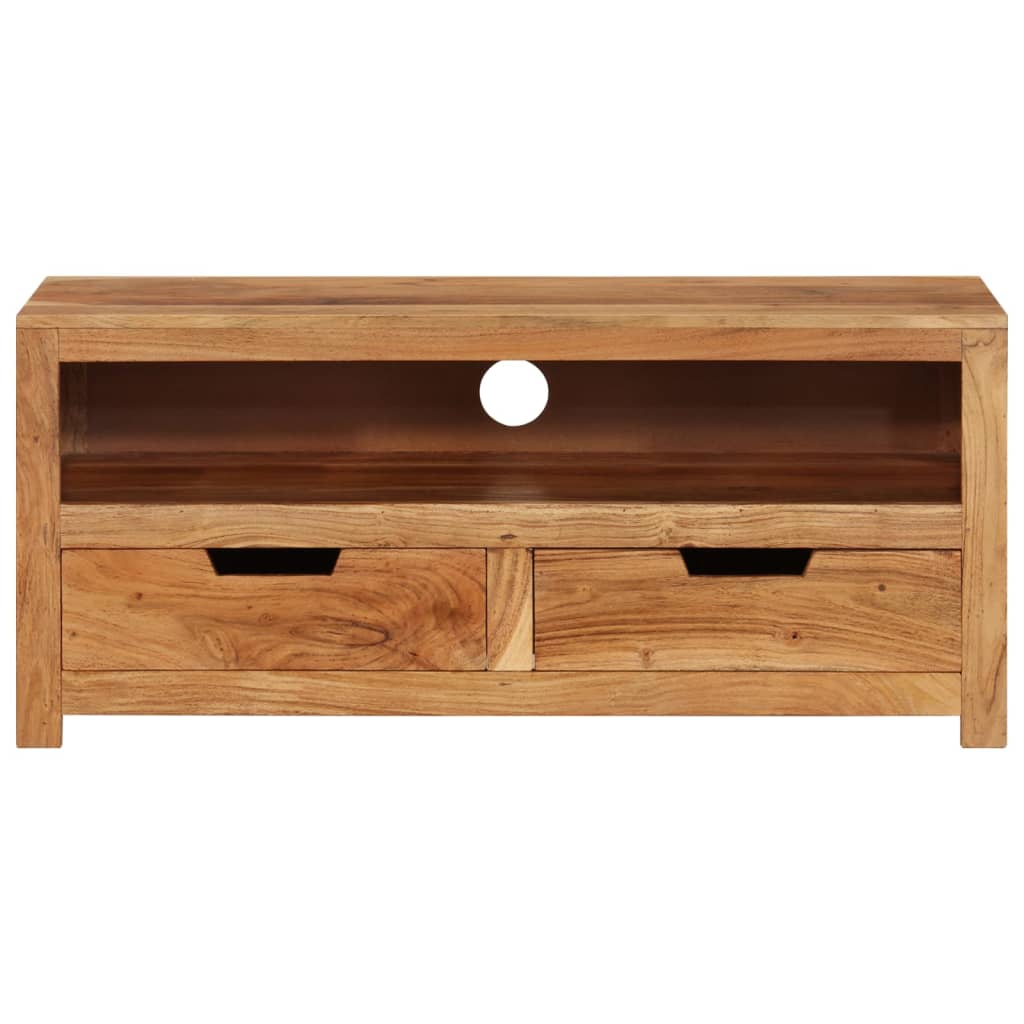 mueble de tv madera maciza de acacia 88x35x40 cm
