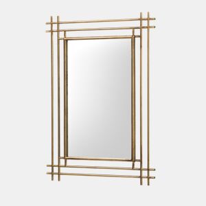 Espejo De Pared De Metal Dorado