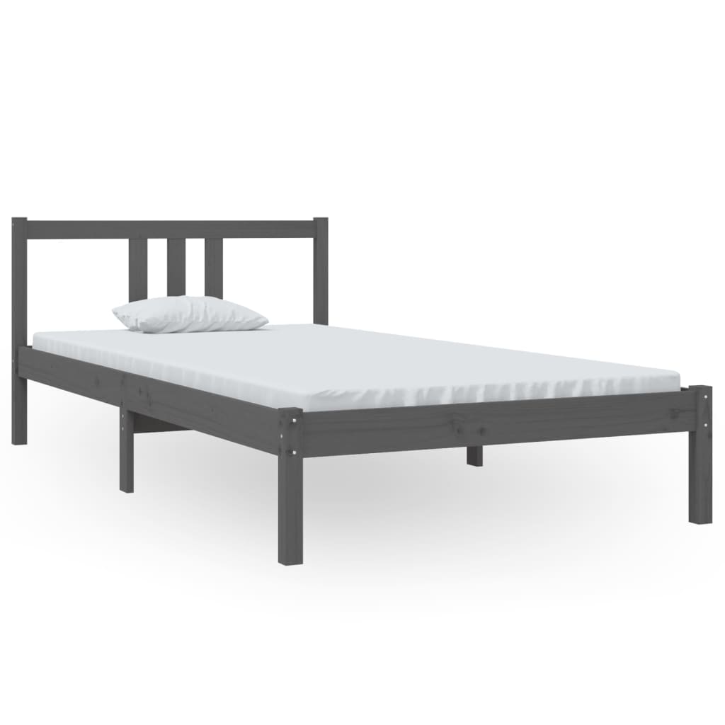 Estructura de cama madera maciza gris 100x200 cm