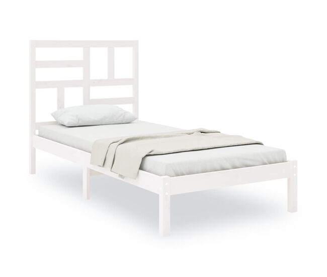Estructura de cama madera maciza de pino blanca 90x200 cm