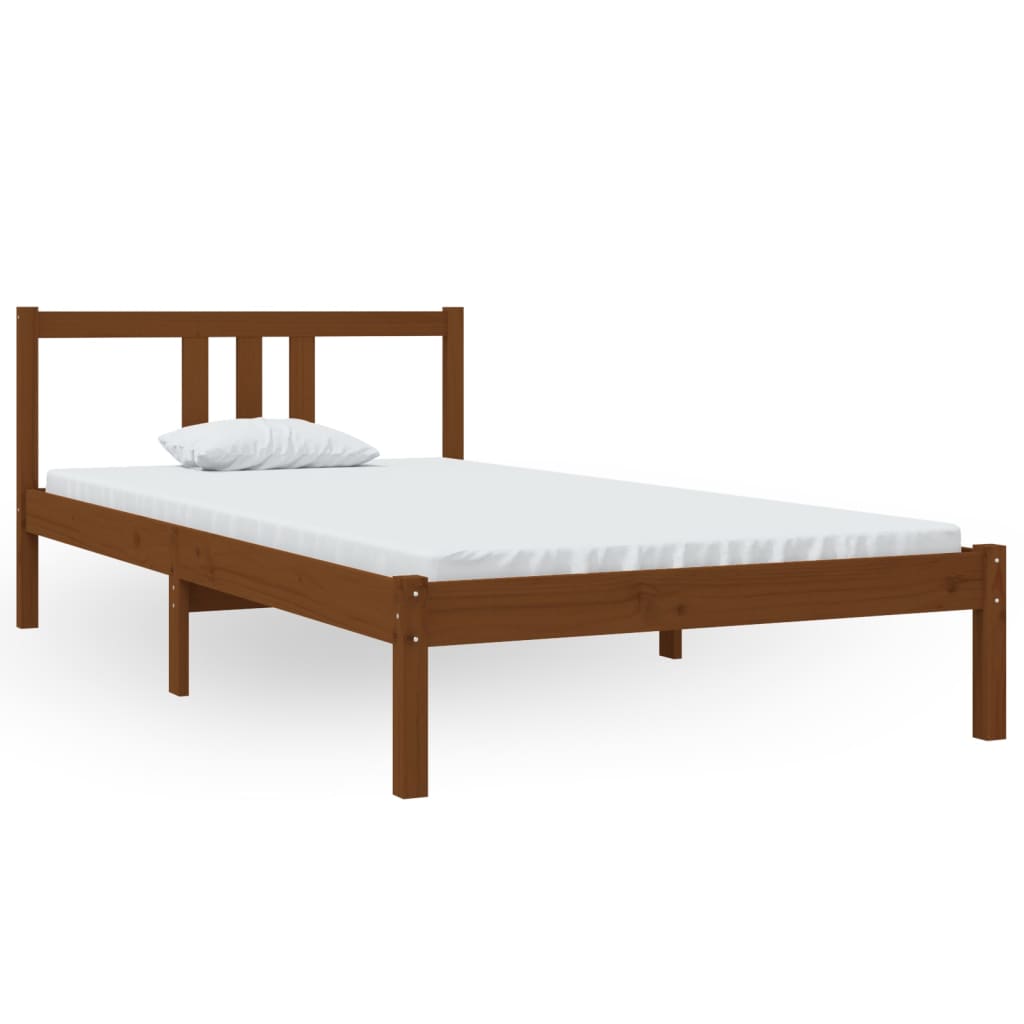 Estructura de cama madera maciza marrón miel 100x200 cm