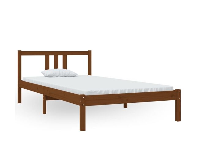 Estructura de cama madera maciza marrón miel 100x200 cm