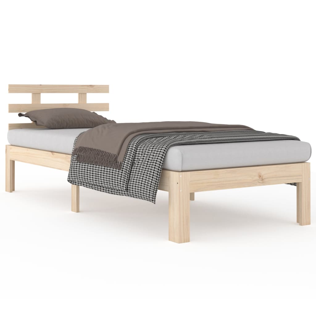 Estructura de cama madera maciza 100x200 cm