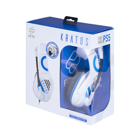 Auriculares com microfone para Vídeojogos FR-TEC Kratos Branco AzulBranco