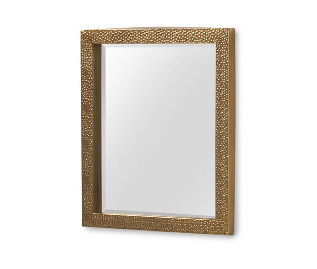 Espejo de pared de metal dorado