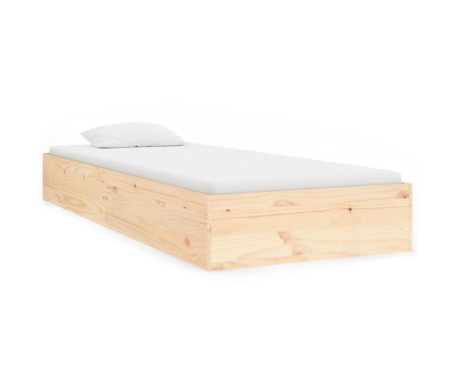 Estructura de cama madera maciza 75x190 cm