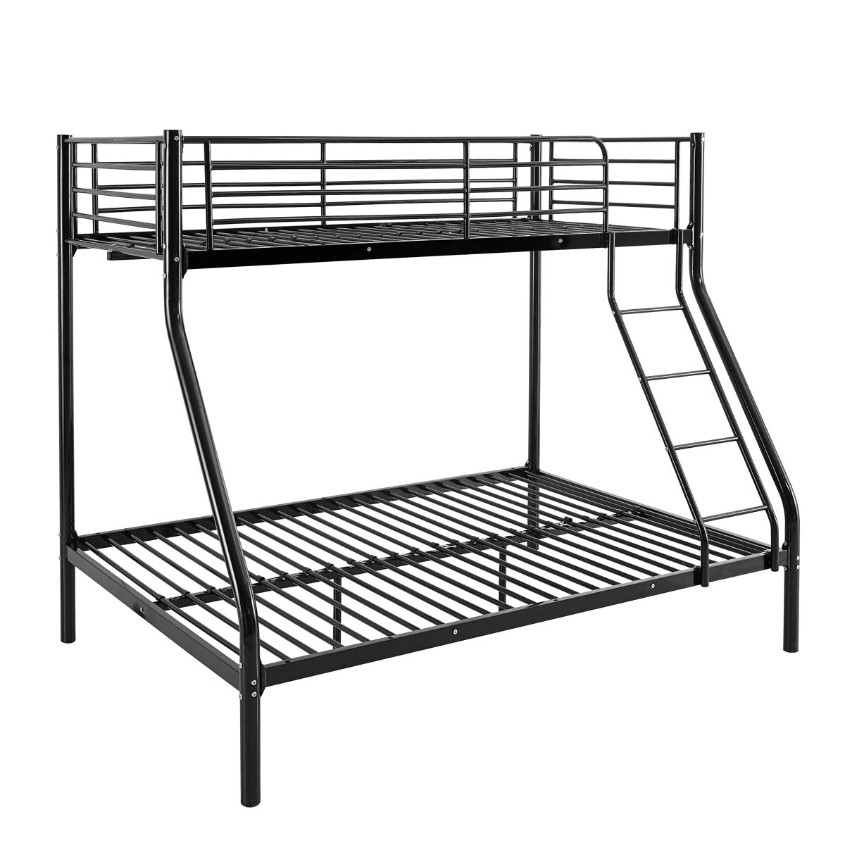 Litera jorge | color negro | cama matrimonio inferior + individual superior | metal epoxy | 1 colchón 135x190
