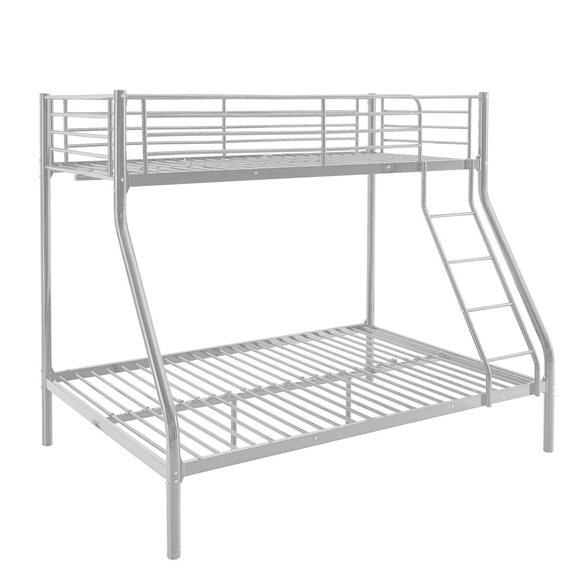 Litera jorge | color plata | cama matrimonio inferior + individual superior | metal epoxy | 1 colchón 90 x 190 cm