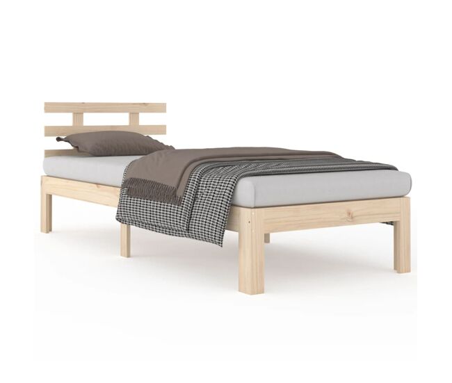 Estructura de cama de madera maciza 90x200 cm