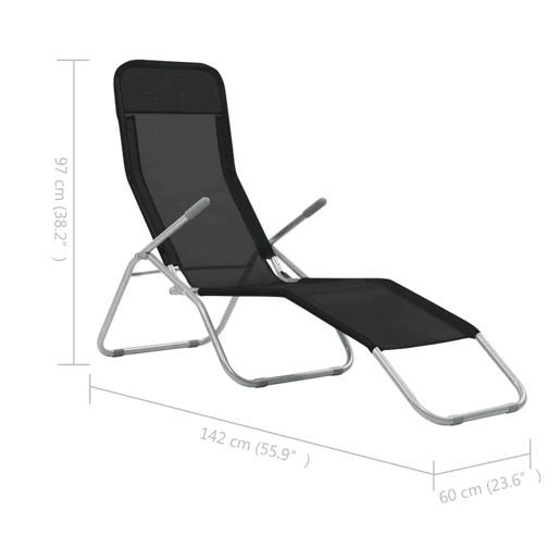 vidaXL Espreguiçadeiras dobráveis 2 peças textilene vidaXL Espreguiçadeiras dobráveis 2 peças textilene