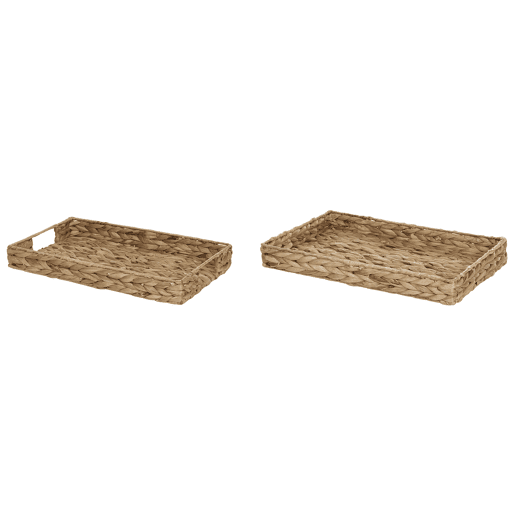 Conjunto de 2 bandejas decorativas KONTUM Vime Natural