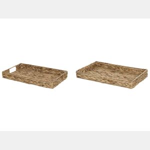 Conjunto de 2 bandejas decorativas KONTUM Vime Natural