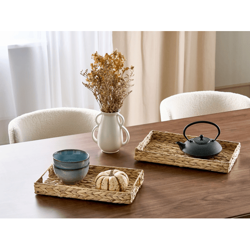 Conjunto de 2 bandejas decorativas KONTUM Vime Natural