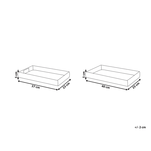 Conjunto de 2 bandejas decorativas KONTUM Vime Natural