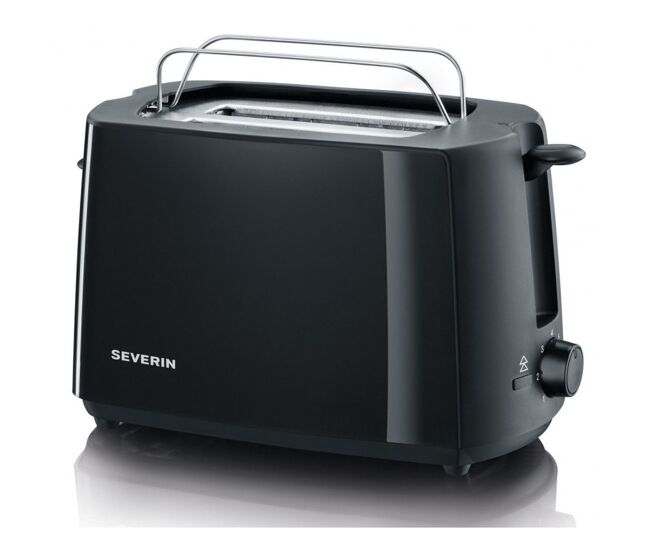 Severin - tostadora automática, incluye soporte para tostar panecillos, 2 ranuras cortas 700 w, carcasa aislante térmica, habitáculo para el cable,