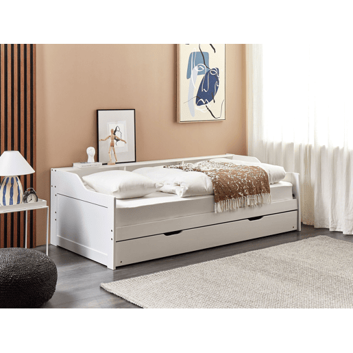 Cama gavetão Pinho EDERN 90 x 200 cm Branco