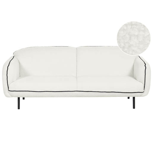 Sofá TONSBERG Bouclé Branco 3 lugares