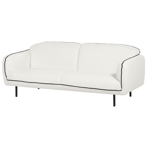 Sofá TONSBERG Bouclé Branco 3 lugares