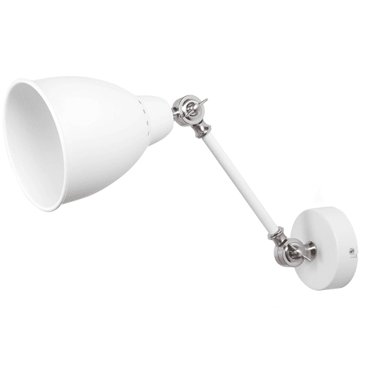 Conjunto de 2 candeeiros de parede MISSISSIPPI Ajustável Metal Branco