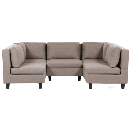 Sofá modular em forma de U UNSTAD Tecido Castanho 5 lugares