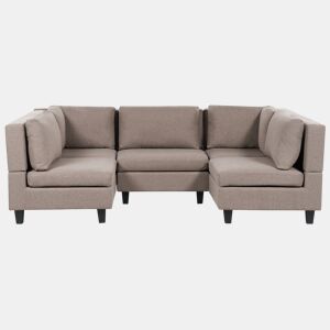 Sofá modular em forma de U UNSTAD Tecido Castanho 5 lugares