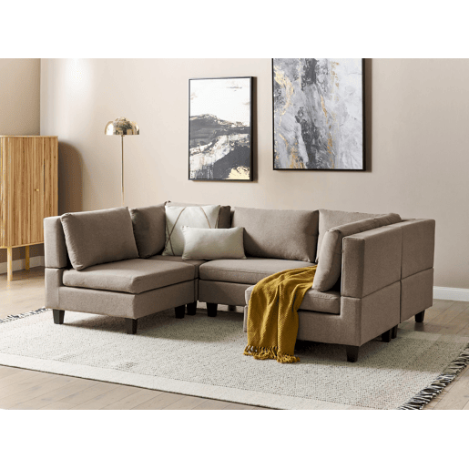 Sofá modular em forma de U UNSTAD Tecido Castanho 5 lugares