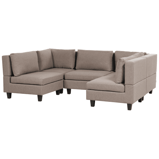Sofá modular em forma de U UNSTAD Tecido Castanho 5 lugares