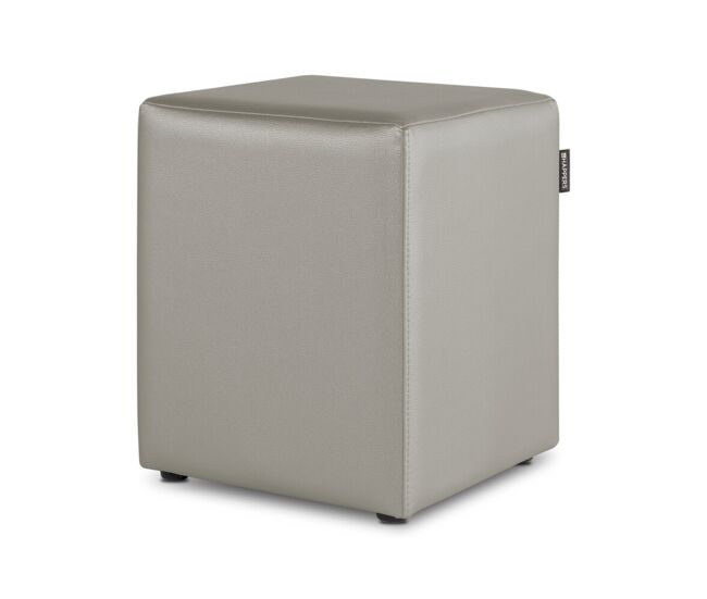 Puff cubo polipiel gris claro pack 2 unidades happers