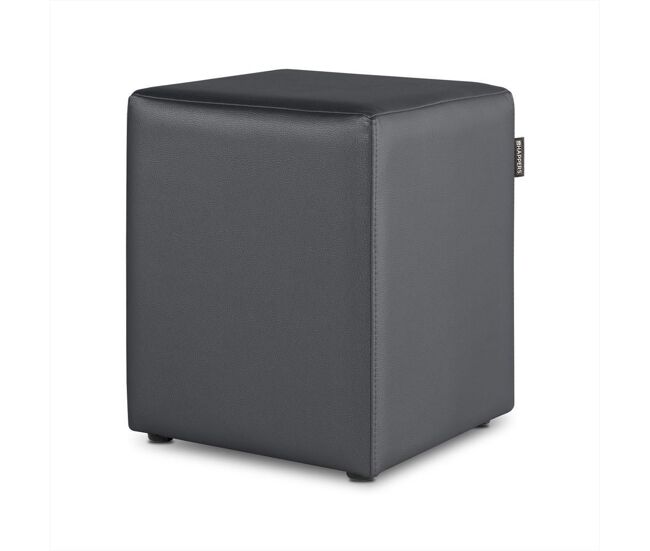 Puff cubo polipiel gris pack 2 unidades happers