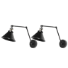 Conjunto de 2 candeeiros de parede NARVA Ajustável Metal Preto