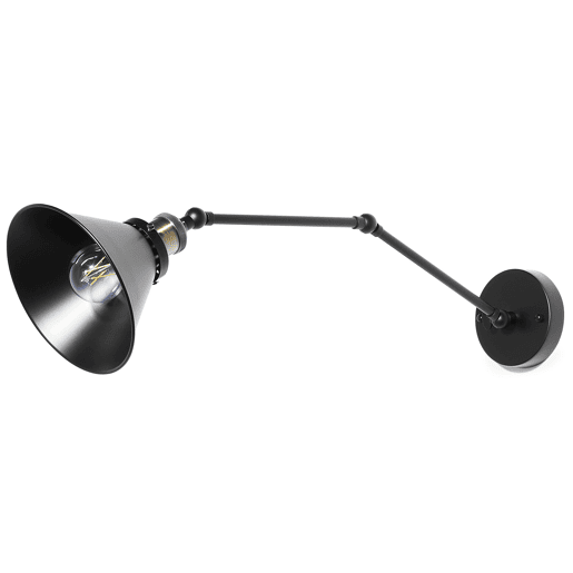 Conjunto de 2 candeeiros de parede NARVA Ajustável Metal Preto