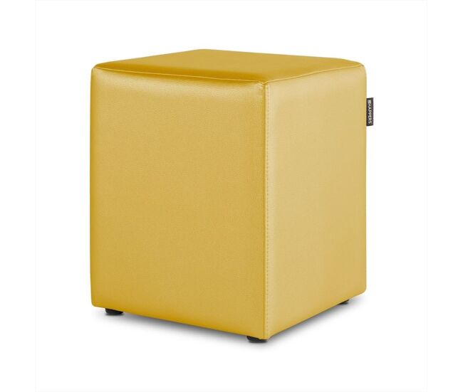 Puff cubo polipiel mostaza pack 2 unidades happers