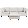 Sofá modular UNSTAD Tecido Creme claro com repousa-pés 3 lugares