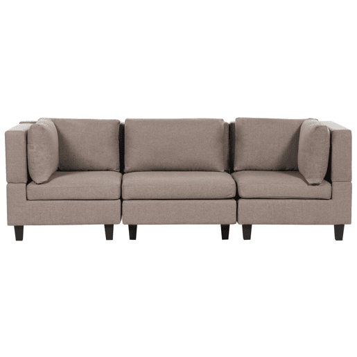 Sofá modular UNSTAD Tecido Castanho 3 lugares