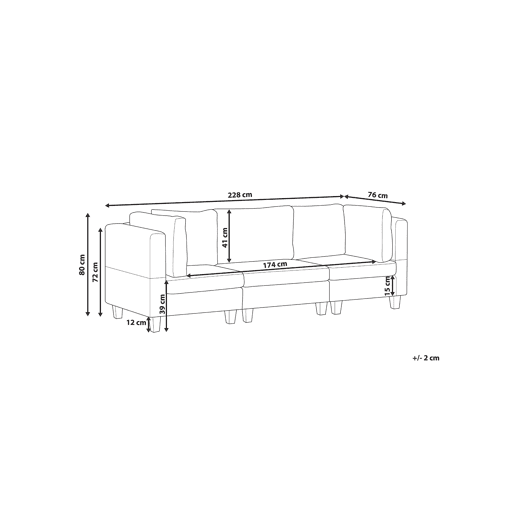 Sofá modular UNSTAD Tecido Castanho 3 lugares