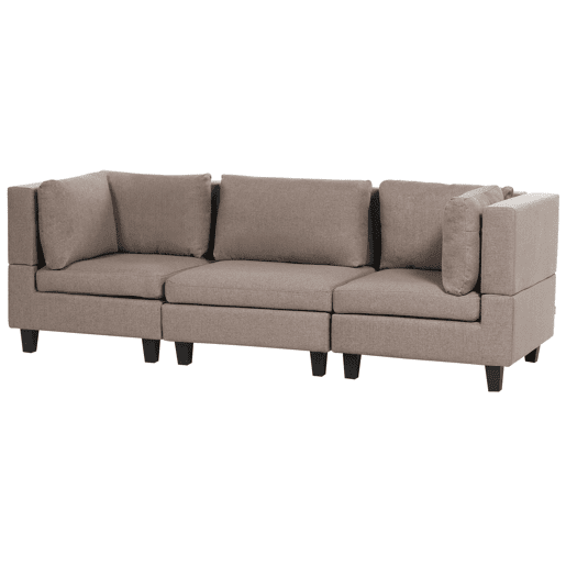 Sofá modular UNSTAD Tecido Castanho 3 lugares