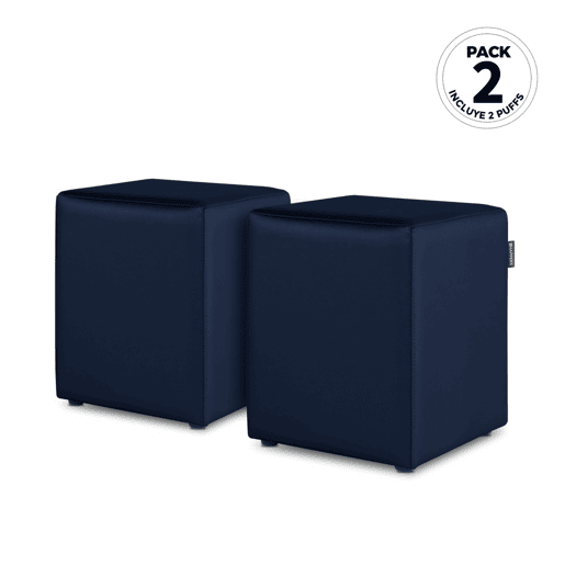 Happers Indoor Marine Leatherette Cube Puff PACK 2 UNIDADES HAPPERS