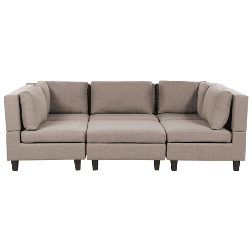 Sofá modular em forma de U UNSTAD Tecido Castanho com repousa-pés 5 lugares