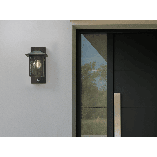 Iluminação de parede para exterior TEVIOT Com sensor de movimento Preto