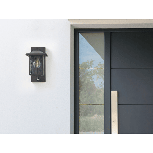Iluminação de parede para exterior TEVIOT Com sensor de movimento Preto